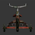 Children's Red Rusty Tricycle With Classic Design And Retro Features For Kids