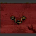 Red Wooden Decorative Box With Metal Corners Lock And Carved Design