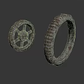 Rusty Metal Industrial Equipment Spoked Gear And Ring Gear Machinery Parts