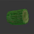 Rustic Natural Wooden Stump Featuring Rough Bark Texture And Cross Section Red Brown Green Hues