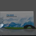 CSA 2023 Themed Display With Blue Landscape Bridge Lotus And Decorative Elements