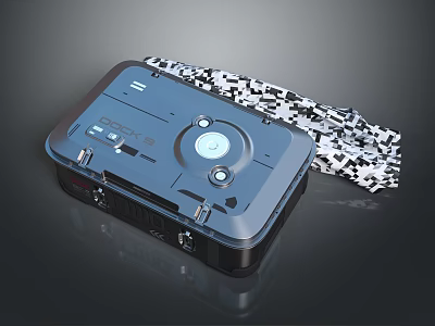 Portable Projection Monitoring Device With Modern Design Control Panel And Cable Accessory 3d model