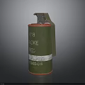 Military Style Green And Red Smoke Grenade With Metal Pin And SMOKE RED Markings
