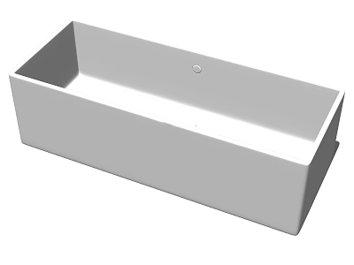 Modern White Rectangular Bathtub With Simple Design For Bathroom Interior 3d model
