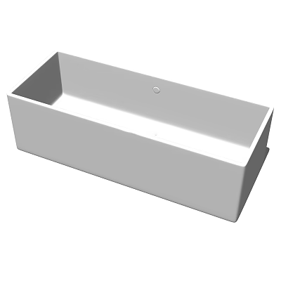 Modern White Rectangular Bathtub With Simple Design For Bathroom Interior 3d model