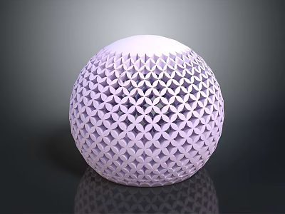 3D Rendered Decorative Light Purple Sphere With Intricate Hollow Geometric Patterns 3d model