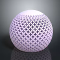 3D Rendered Decorative Light Purple Sphere With Intricate Hollow Geometric Patterns