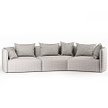 Sleek Modern Gray Sectional Sofa With Soft Upholstery And Multiple Decorative Pillows 3d model