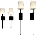 Stylish Black Wall Sconces With White Shades For Modern Interior Lighting 3d model