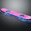 Pink Glitter And Blue Sports Skateboard With Modern Design And Smooth Finish