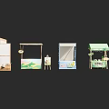 Colorful Commercial Retail Stall Equipment With Shelves And Canopy Designs