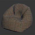 Cozy Plaid Pattern Bean Bag Chair For Modern Living Room Furniture