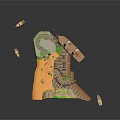 Modern Port Cartoon Port Animation Port Dock 3d model