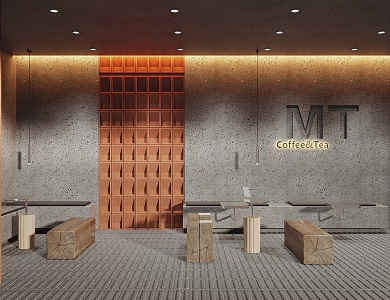 Modern coffee shop 3d model