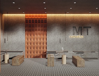 Modern coffee shop 3d model