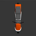 Stylish Modern Orange And White Motorcycle With Streamlined Body And Gray Accents