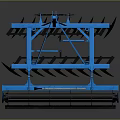 Blue Agricultural Disc Harrow With Metal Frame And Tilling Blades For Soil Preparation
