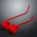 Red Coil Springs Hardware Tools With Flexible Curved Metal Rods