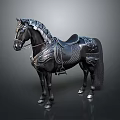 Realistic Style War Horse Saddle Armor Decorative Horses Black War Horse Modern Vehicle Vehicle