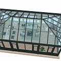 Octagonal Sunroom With Black Frame Glass Windows Light Base Indoor Plants And Furniture