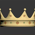 Golden Crown Fashion Accessory With Red Green Gemstones And Decorative Spikes