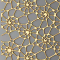 Decorative Golden Laser Cut Wall With Floral And Geometric Patterns Design