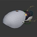 Futuristic Mechanical Insect 3D Model With White Body Black Legs And Yellow Light