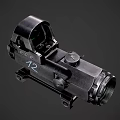 Tactical Weapon Scope With Green Lens Black Metal Frame Adjustment Knobs And Mounting Bracket 3d model