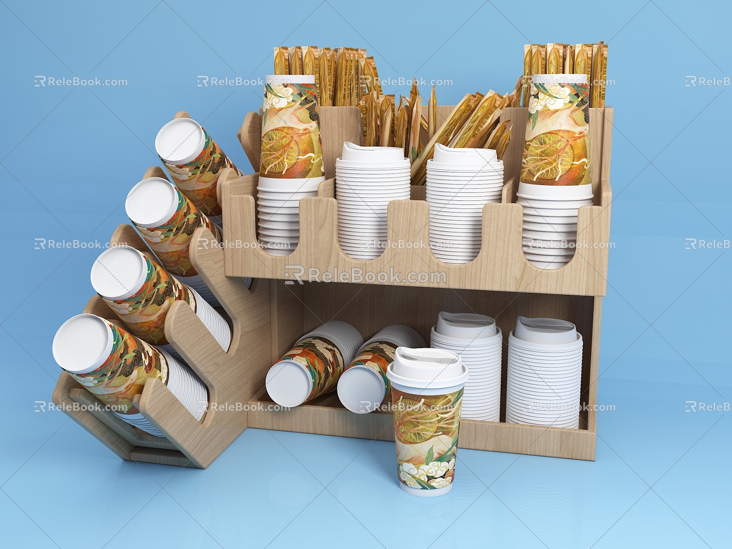 Modern Milk Tea Cup Holder Milk Tea Cup Straw 3d model