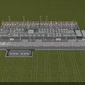 Industrial Plant Aerial View With Organized Layout Arranged Facilities And Green Grass Surroundings