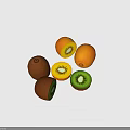 Whole and Sliced Kiwi Oranges with Green and Orange Flesh