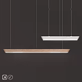 Modern Wooden And White Pendant Lights Hanging In Minimalist Interior Design