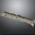 Natural Moss Covered Stone Wall Segment With Textured Surface And Greenery