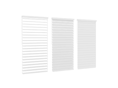 White Window Blinds In Different Styles For Modern Home Interior Decoration 3d model