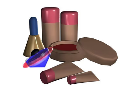 Modern skin care products 3d model