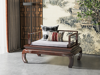 New Chinese-style Single Sofa 3d model