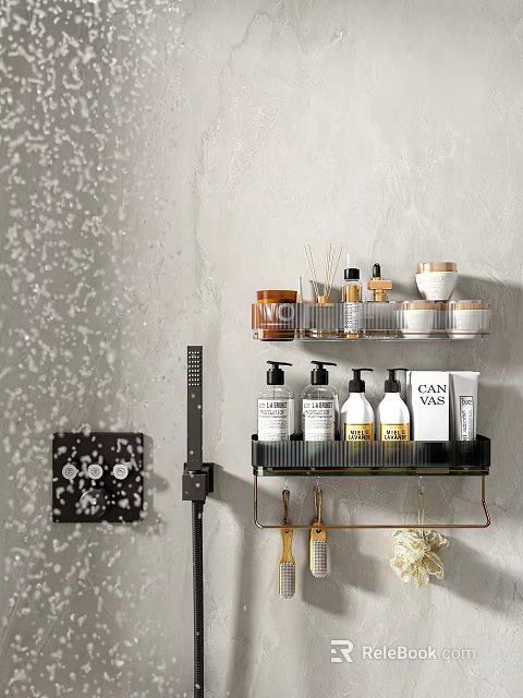 Modern Bathroom Wall Cabinets With Organized Toiletries And Storage Shelves 3d model 