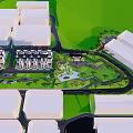 Garden Landscape Design With Lush Green Lawns Winding Pathways Trees And Central Pavilion