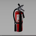 Red Fire Extinguisher With Handle Hose And Label For Fire Safety Equipment