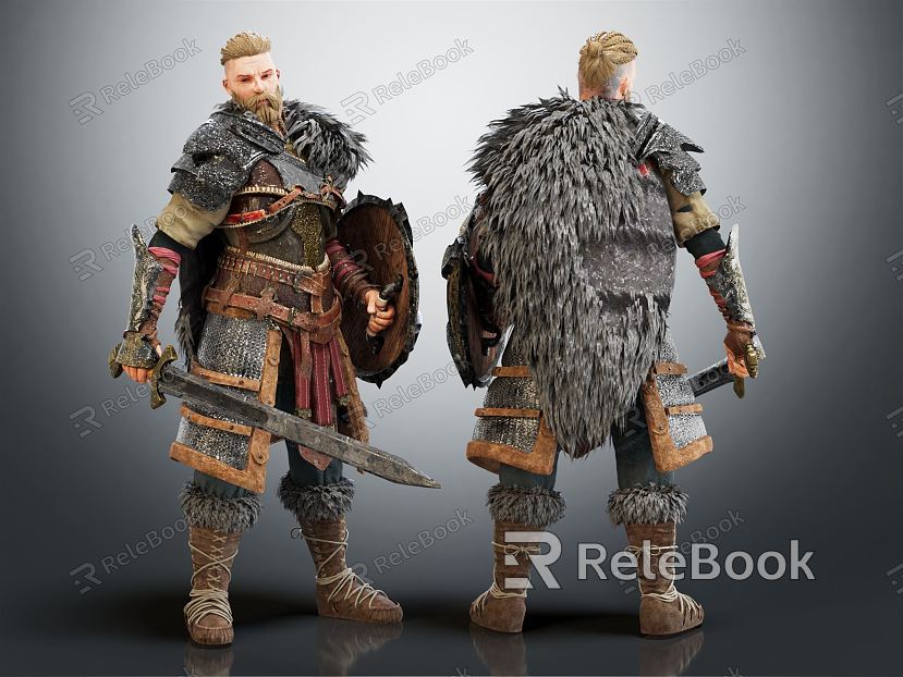 Modern Game Role Viking Warrior Warrior model