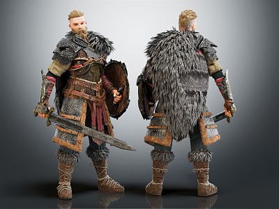 Modern Game Role Viking Warrior 3d model