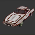 Vintage Rusty Car With Snow Covered Body And Classic Sleek Design