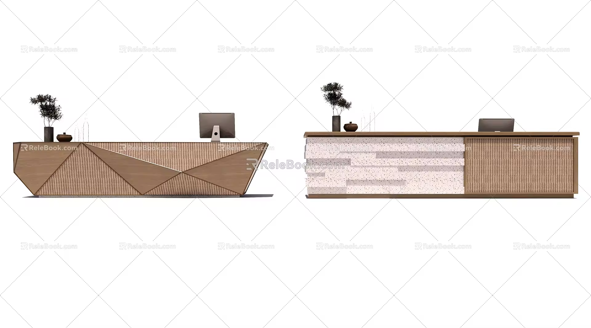 Quiet reception desk, bar counter 3d model