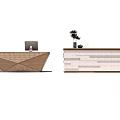 Quiet reception desk, bar counter 3d model