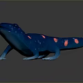Vibrant Blue Reptile With Bright Pink Spots And Smooth Shiny Body