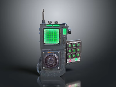 Modern Smart Doorbell Featuring Green Screen Camera Antenna And Control Buttons 3d model