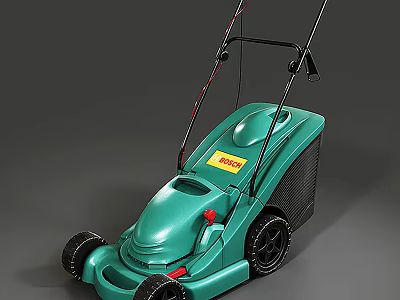 Agricultural Equipment Green Flymo Lawn Mower With Black Wheels Ergonomic Handle And Modern Design 3d model