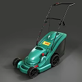 Agricultural Equipment Green Flymo Lawn Mower With Black Wheels Ergonomic Handle And Modern Design