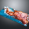 Coastal Canvas Artwork With Red Rocks Blue Waves And White Foam