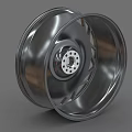 Silver Metallic Car Tire Wheel With Spoke Design And Shiny Surface